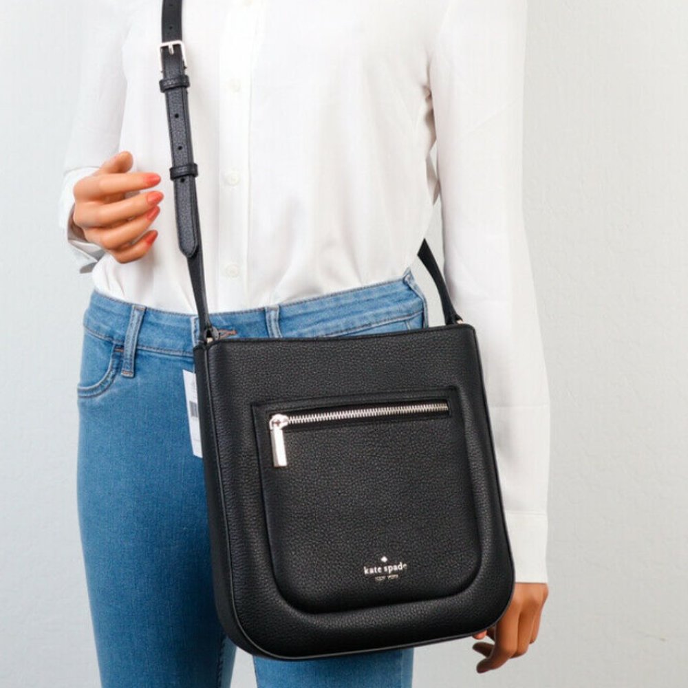 kate Spade New York Leila Top Zipper Crossbody Ginger Brown Large Front Zip Pock - Picture 10 of 10